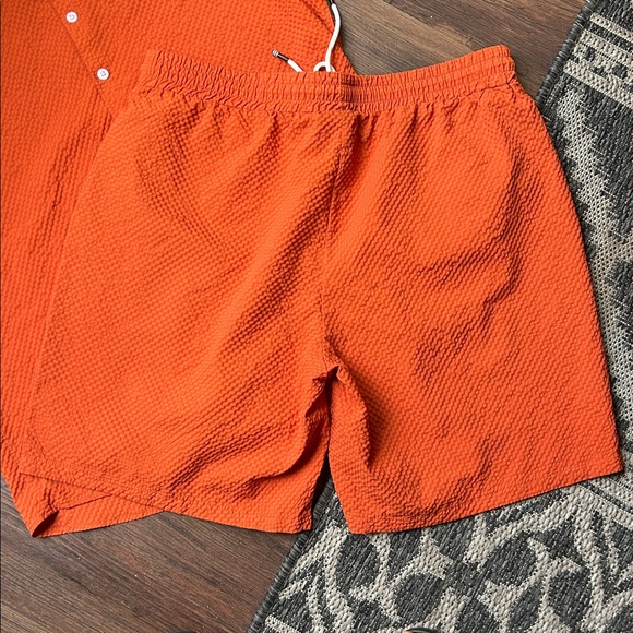 Manfinity RSRT Men's Plain Texture Button Down Short Set - Picture 3 of 6